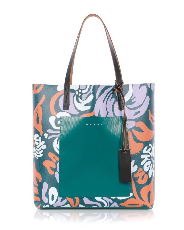 Floral Graphic Shopping Tote Bag