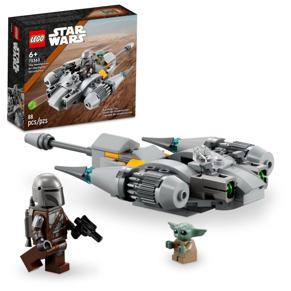 Star Wars The Mandalorian’s N-1 Starfighter Microfighter 75363 Building Toy Set for Kids Aged 6 and Up with Mando and Grogu 'Baby Yoda' Minifigures, Fun Gift Idea for Action Play