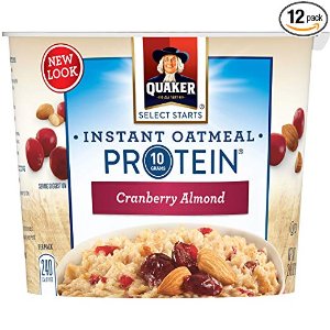 Quaker Instant Oatmeal Express Cups, Cranberry Almond, Individual Cups (Pack of 12)