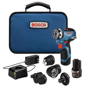 Bosch GSR12V-300FCB22 12V Max EC Brushless Flexiclick 5-In-1 Drill/Driver System with (2) 2.0 Ah Batteries