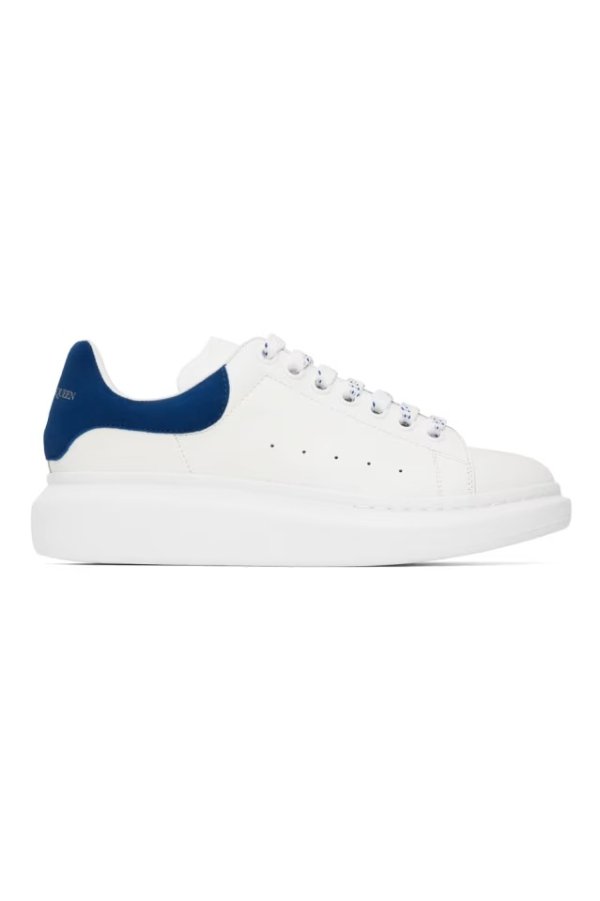 White & Blue Oversized Sneakers