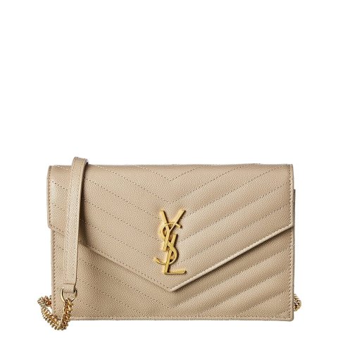 Saint LaurentMonogram Matelasse Leather Envelope Wallet On Chain