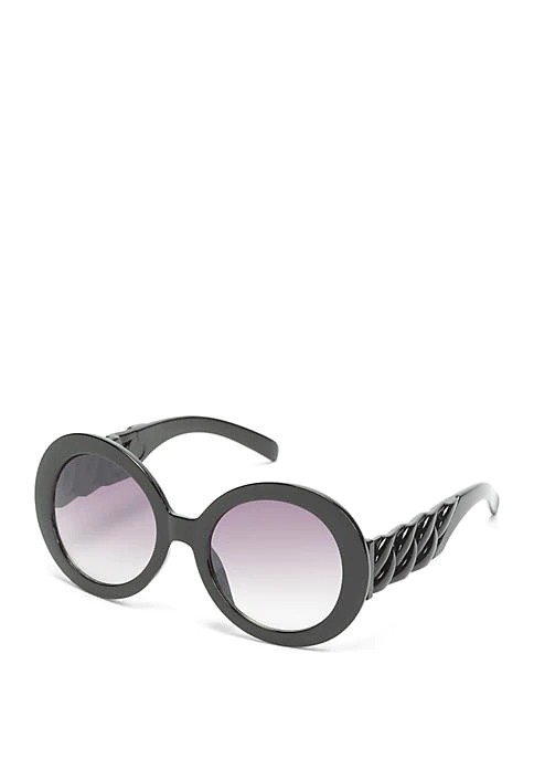 Oval Black Smoke Sunglasses