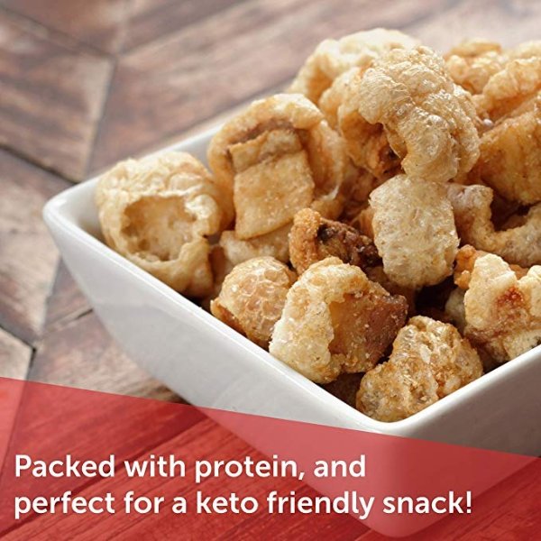 Pork Rinds, Original Flavor - Keto Friendly Snack with Zero Carbs per Serving, Light and Airy Chicharrones with the Perfect Amount of Salt, 18 Ounce (Pack of 2)