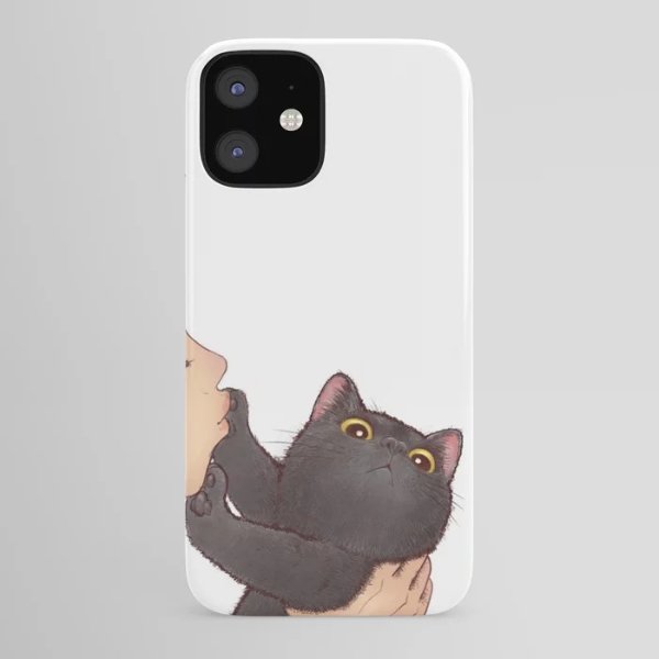 cat : huuh iPhone Case by grockbees