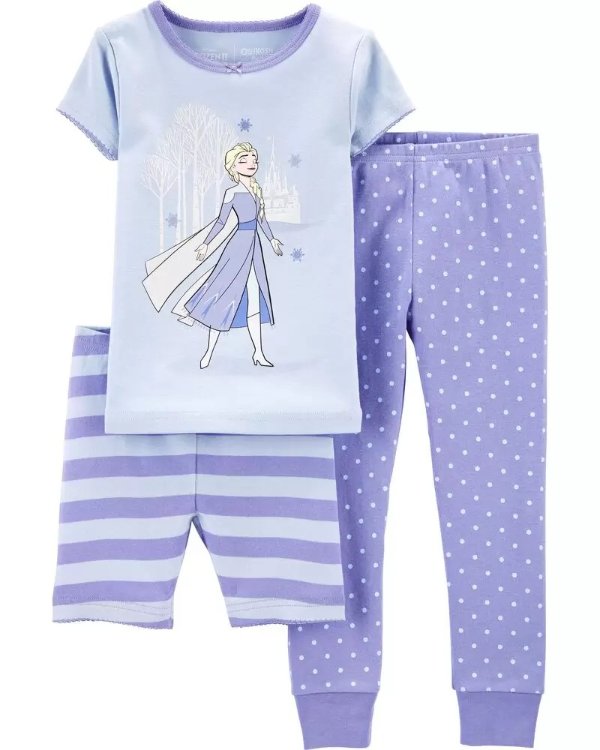 小童艾莎公主睡衣3件套