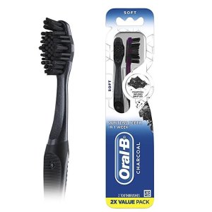 Oral-B Charcoal Whitening Therapy Toothbrush, Soft, 2 Count