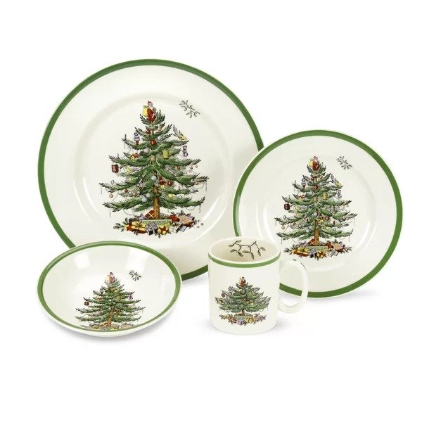 Christmas Tree 4 Piece Place Setting, Service for 1