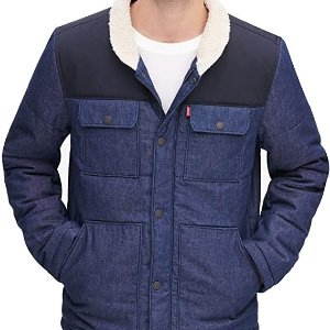 Levi'smens Quilted Mixed Media Shirttail Work Wear Puffer Jacket