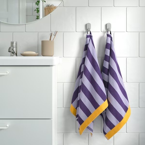 ENSKOTTMAL 手巾，淡紫色/条纹