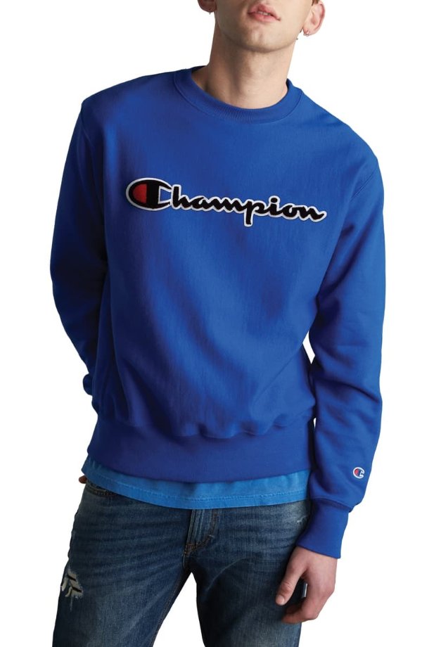 Chenille Logo Reverse Weave Sweatshirt
