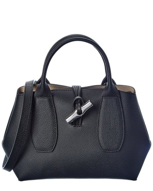 Longchamp, Bags, Authentic Longchamp Vintage Sale Blk Leather Roseau Tote  Handbag