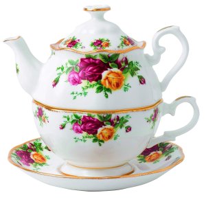 Royal Albert 玫瑰骨瓷茶具3件套
