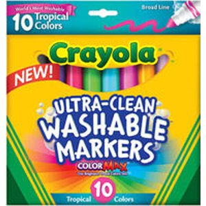Crayola Ultra Clean 绘儿乐10色超净可洗记号笔(不同型号)