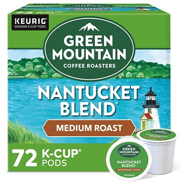 Mountain Coffee Roasters Nantucket Blend, Single-Serve Keurig K-Cup Pods, Medium Roast Coffee, 72 Count