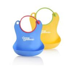 Baby Hiccups Waterproof Baby Bibs 2 pack Blue & Yellow
