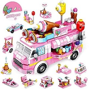 VATOS Girls Building Blocks Toys 553 Pieces Ice Cream Truck Set