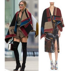 with Burberry Prorsum Check Blanket Poncho Purchase  @ Bergdorf Goodman