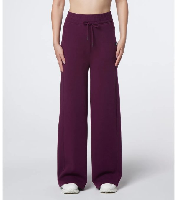 Long Open Bottom Pant With Chunky Rib