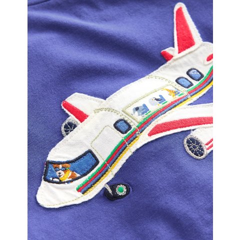 儿童飞机贴布绣T恤