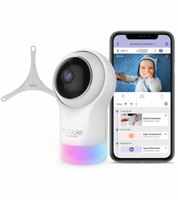 Hubble Connected Nursery Pal Glow Deluxe Smart Baby Monitor
