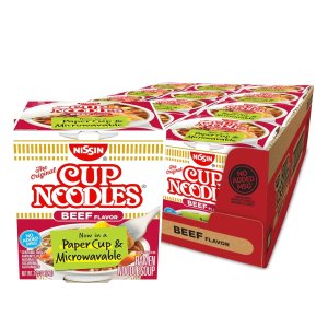 Nissin, Cup Noodles Soup, Beef Flavor, 2.25 oz (case of 12)