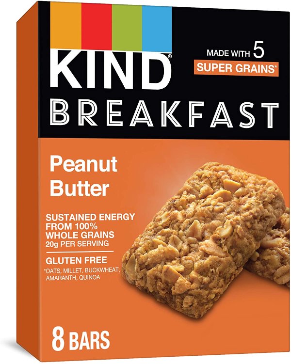 Breakfast Bars, Gluten Free, 1.8 Oz, Peanut Butter, 32 Count (Pack of 32)