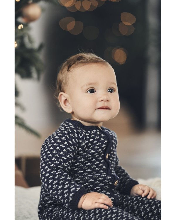 婴儿有机棉针织连体衣