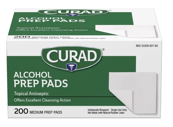 Alcohol Disinfectant Prep Pads, 2-ply, Medium Size, 200 Count