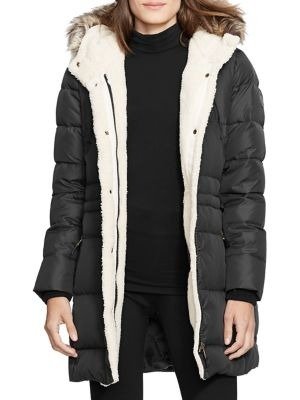 Faux-Fur Quilted Down Parka