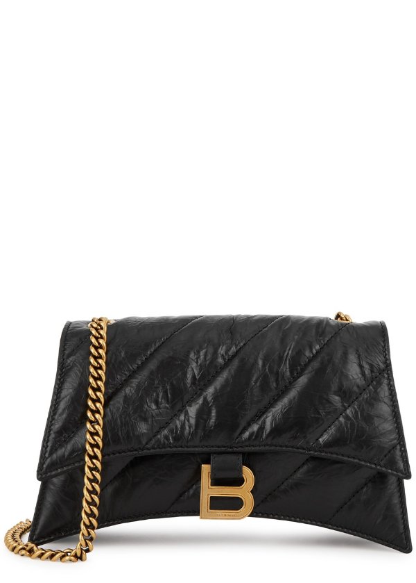 Crush quilted leather wallet-on-chain