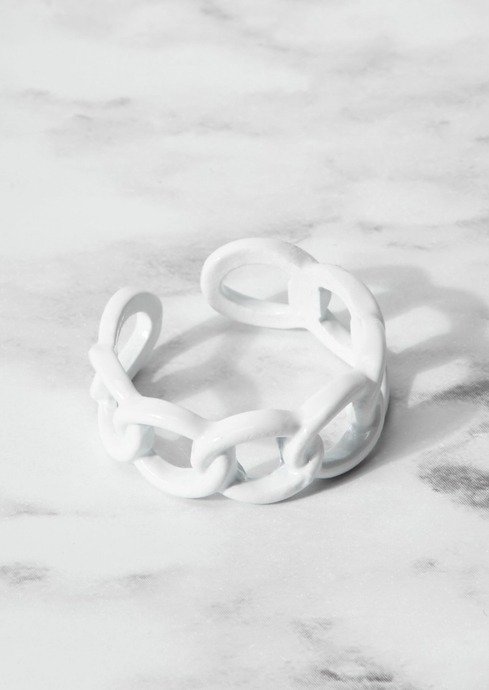 White Acrylic Chain Ring