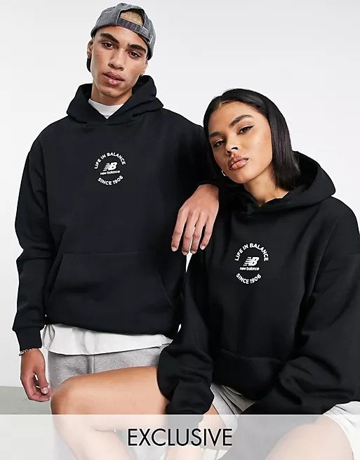 unisex life in balance hoodies, sweat, bralette and joggers in black