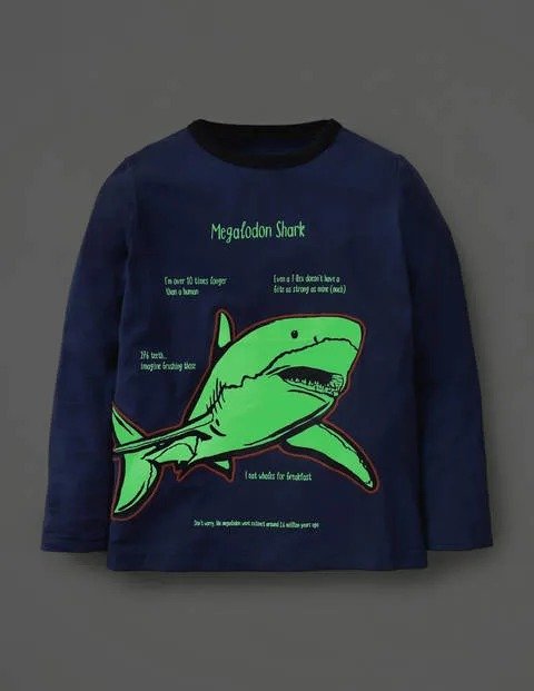 Glow-In-The-Dark Beast T-Shirt - Howlin Blue Shark | Boden US