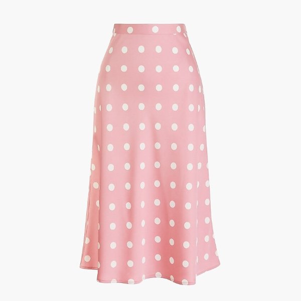 Pull-on printed bias midi skirt