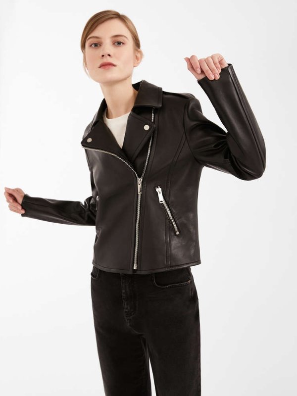 Nappa leather jacket, black -