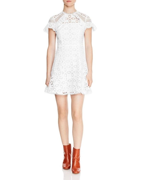 Corentin Cotton Lace Mini Dress