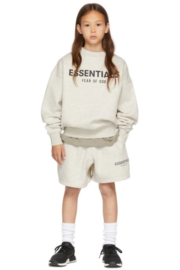 Kids Grey Fleece Sweat Shorts