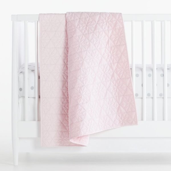 Pink Geo Star Crib Quilt + Reviews | Crate and Barrel