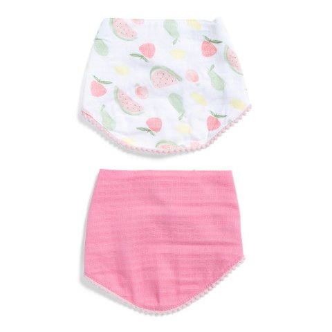 Baby Girls 2pk Fruit Muslin Bandana Bibs