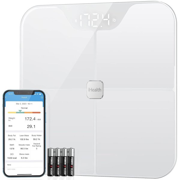 iHealth Nexus Smart Scale for Body Weight Bluetooth, Digital Bathroom Scale Body Fat and Muscle