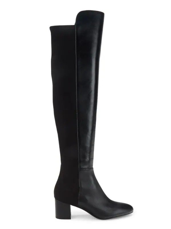 Gillian Leather Block Heel Knee-High Boots