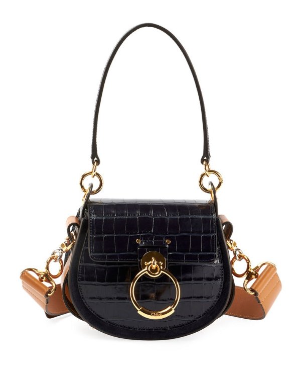 Tess Small Embossed Leather Shoulder Bag