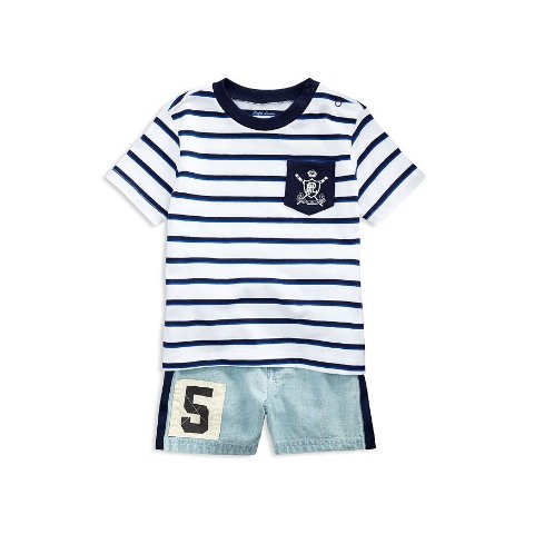 Ralph LaurenBoys  Striped Tee & Chambray Shorts Set - Baby