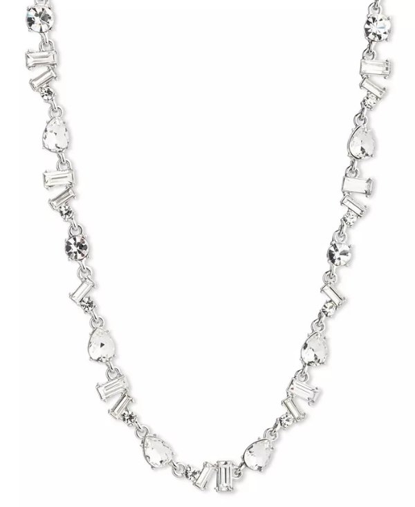 Mixed-Cut Crystal Collar Necklace, 16" + 3" extender