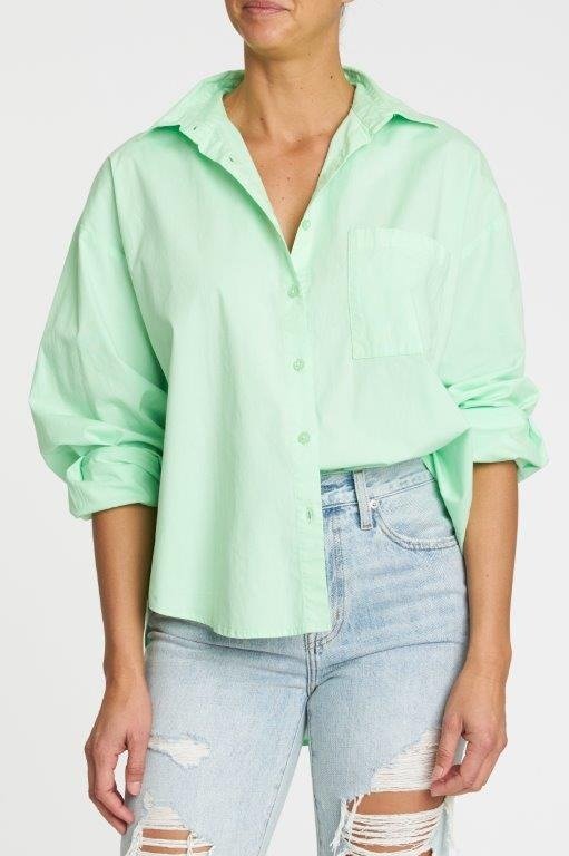 Sloane Oversized Button Down Shirt - Neo Mint