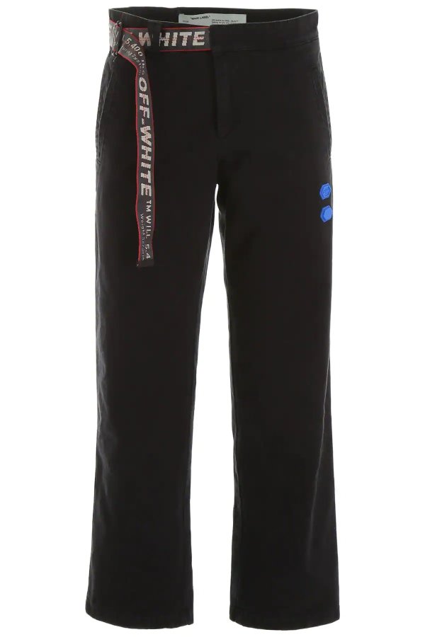 TROUSERS WITH LOGO BELT