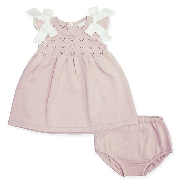Clasix Beginnings™ by Miniclasix® Pointelle Dress with Diaper Cover in Mauve | buybuy BABY