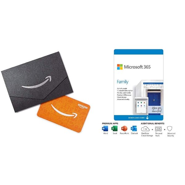 Office 365 Home 12月/6用户 订阅 + $50 Amazon 礼卡