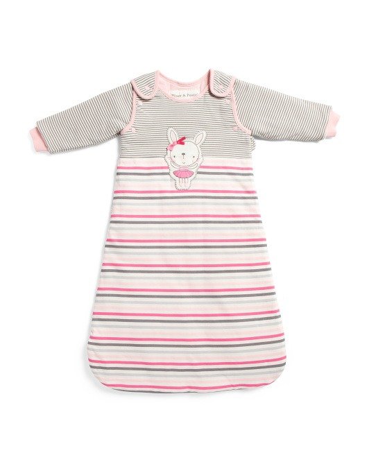 Baby Girl Bunny Sleep Sack With Detachable Sleeves